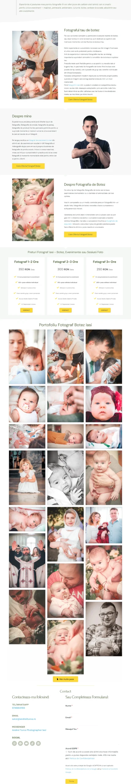 Andreiturca.ro Realizare Site - Screenshot Site Layout